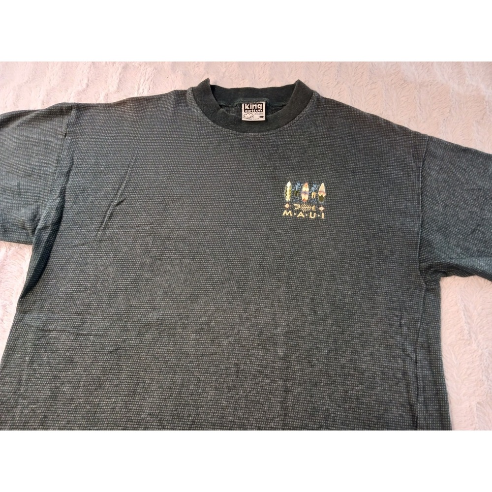 Vintage Maui Hawaii T-Shirt Adult Large Embroidered Made In USA Single Stitch